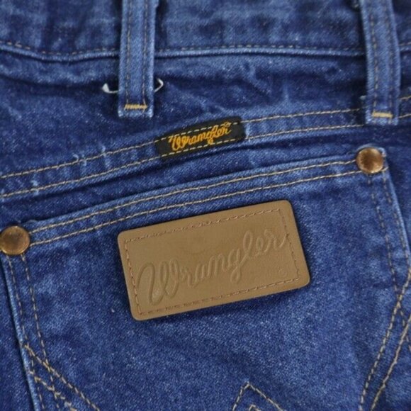 Wrangler Jeans Mens 36x34 (Fits 34x33.25) Blue Cowboy Cut Dark Wash - Picture 7 of 10